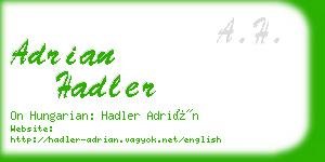 adrian hadler business card